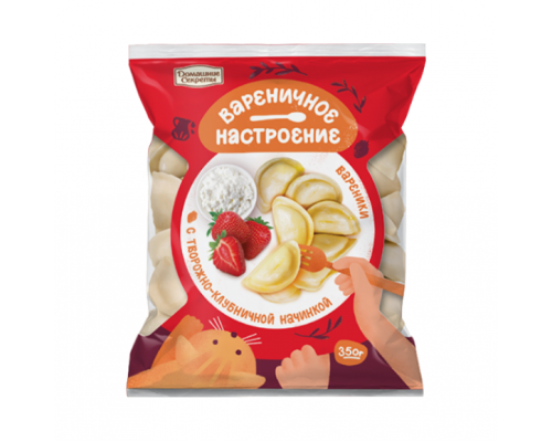 Вареники (ДС) с творожно-клубничной начинкой  350г 12 (12 шт в кор.)