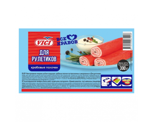 Крабовые палочки для рулетиков 300г. 11 Vici 218 (11 шт в кор.)