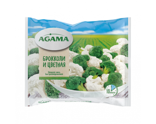 Смесь брокколи и цветной капусты (Агама) 400г 14 (14 шт в кор.)